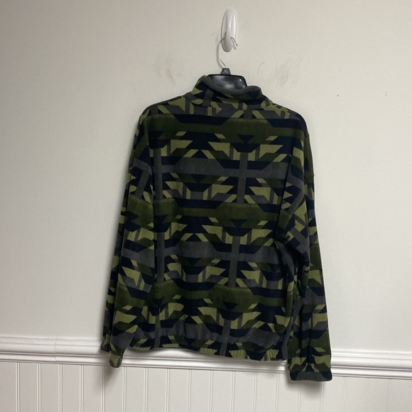 Unionbay Women’s Micro Fleece Geo Print Mock Neck Full Zip jacket Foliage SZ L - Picture 4 of 4